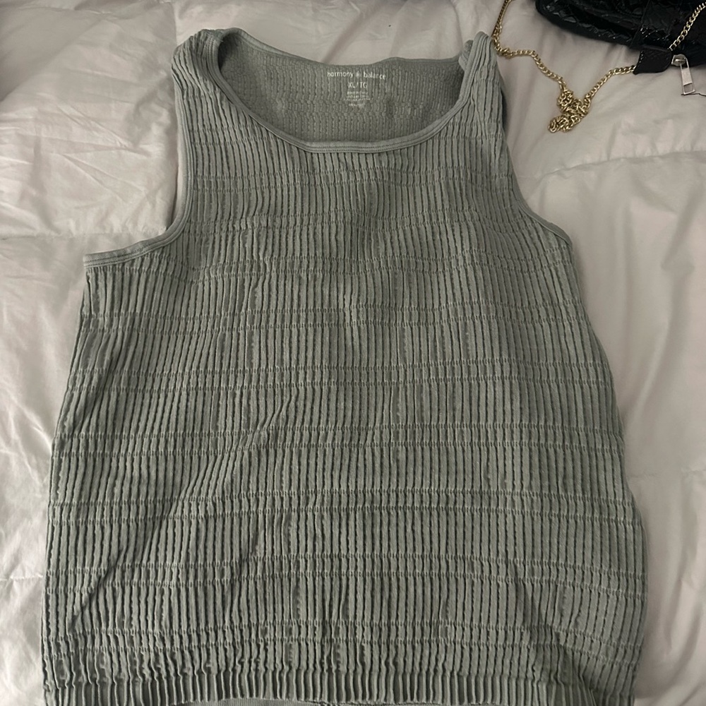 Women's Sage Green Ribbed Tank